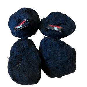 Lot Of 4 Aarlan Black Mohair Switzerland 2 New 50 G 2 Other 70 Mohair 30 Acrylic